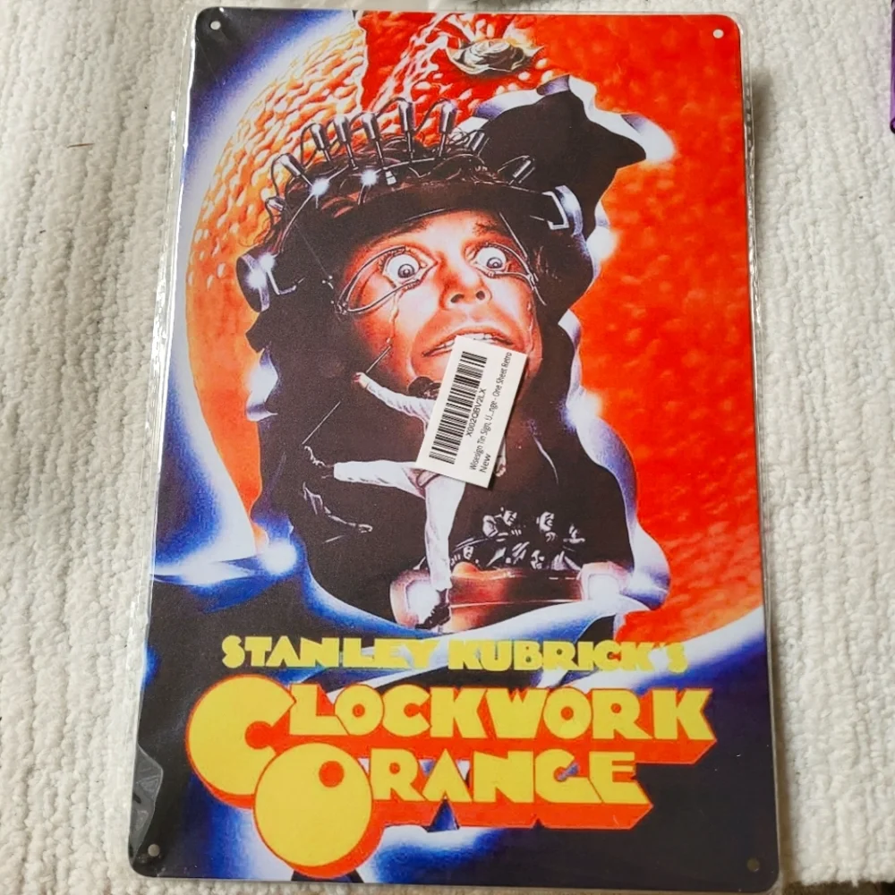 Stanley Kubrick's Clockwork Orange Tin Retro Vintage Movie Decor Sign